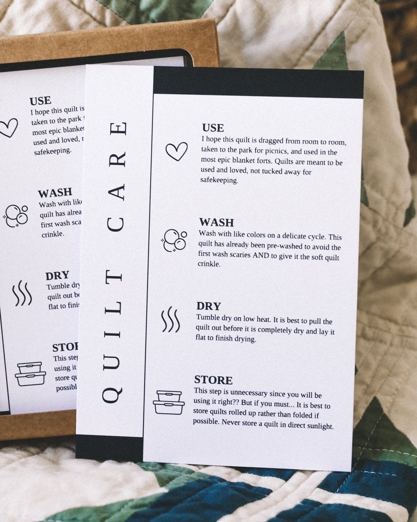 Quilt Care Cards- Set of 10